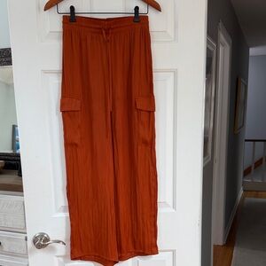 Elegant Wide Leg Orange Pants